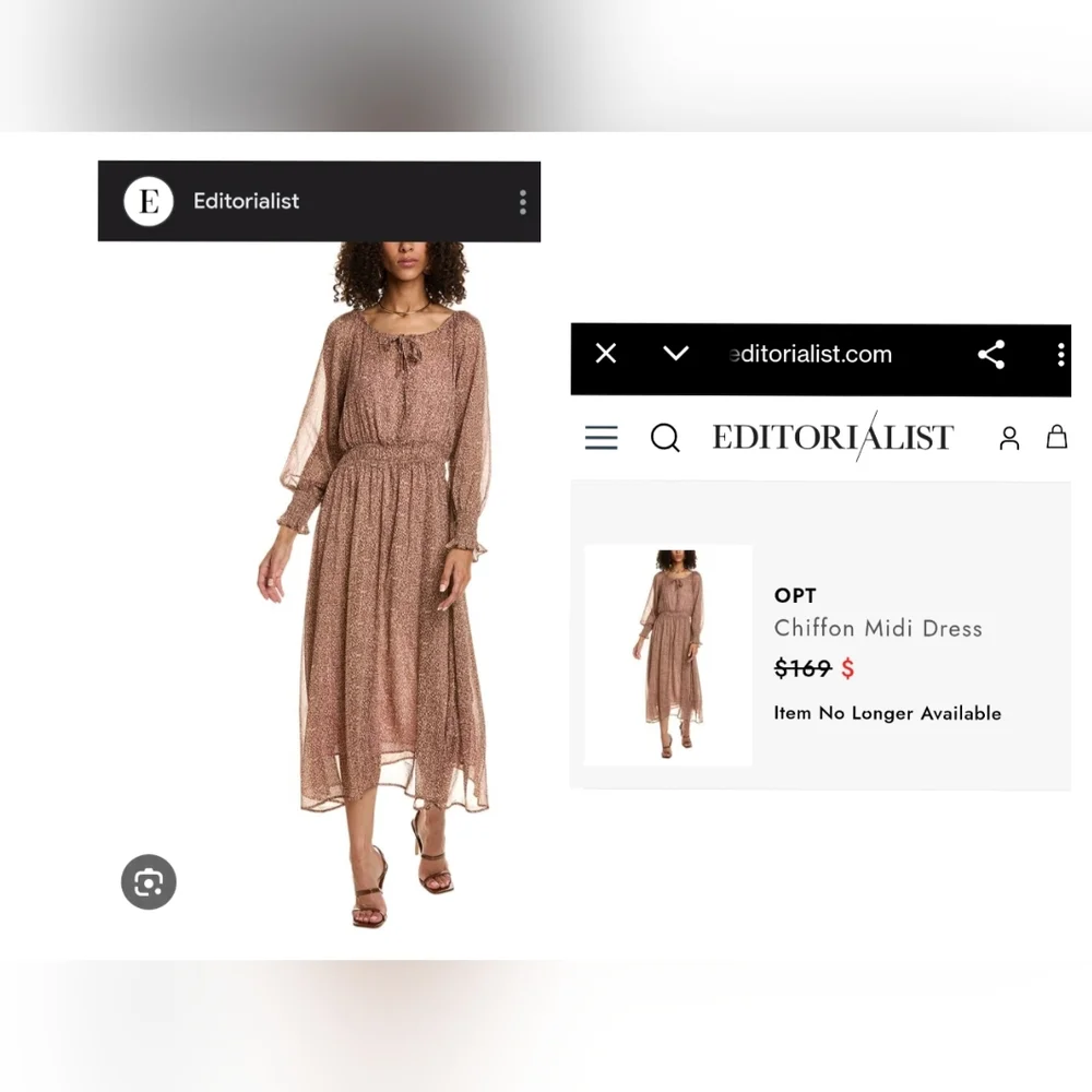 Chic Long Sleeve Brown Dress - Picture 6 of 9